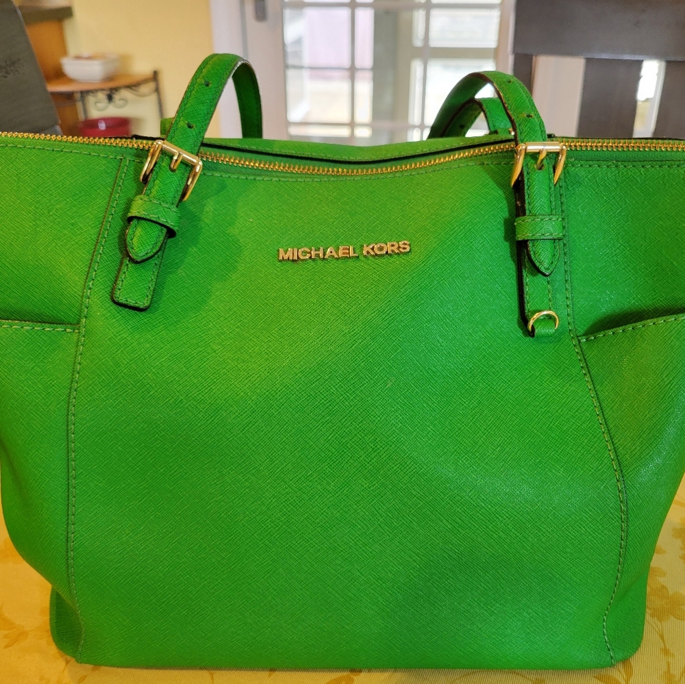 Michael Kors Green Tote with Structured Design